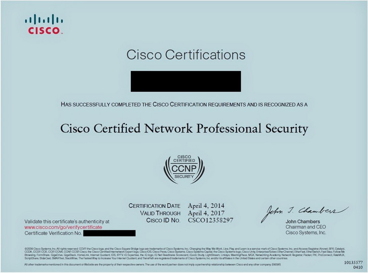 CCNP) Security certification